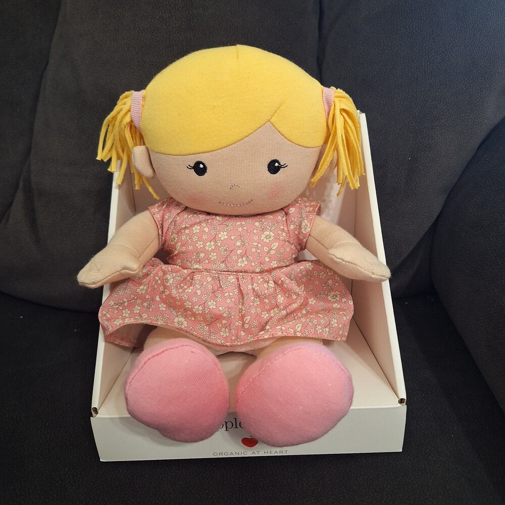Apple Park Kids Ella blonde girl doll organic cotton soft baby toddler gift